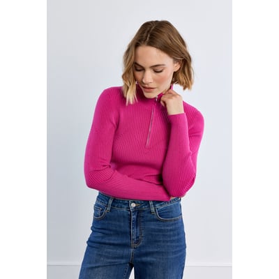 Pull côtelé sporty, col zippé LILI SIDONIO