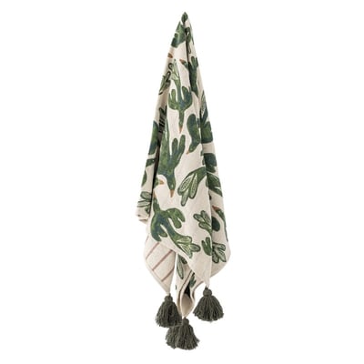 Plaid coton recyclé oiseaux  BIRDLIVA BLOOMINGVILLE