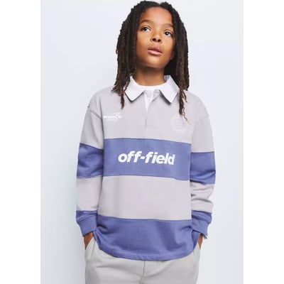 Polo imprimé en coton à rayures MANGO KIDS