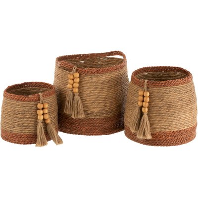 Paniers en herbiers marins, rond, Baylis (lot de 3) RECOLLECTION
