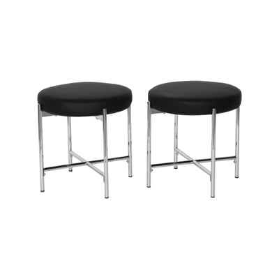 Tabouret vintage acier chromé et simili cuir (lot de 2) LOLA SWEEEK