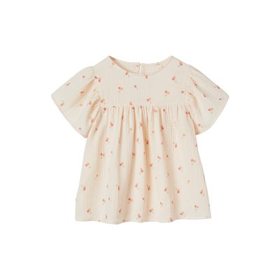 Blouse imprimée en gaze de coton bio manches papillon VERTBAUDET