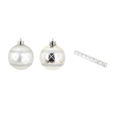 Set de 8 boules decor carreaux de noel DOUCEUR D'INTÉRIEUR