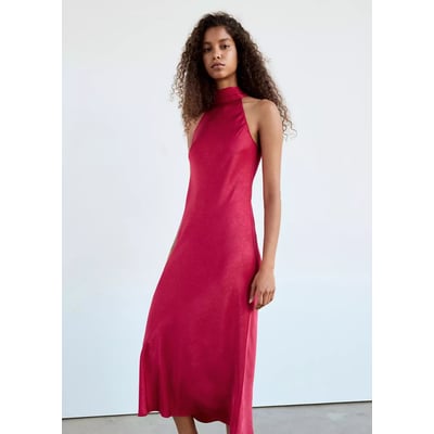Robe satinée emmanchures américaines MANGO