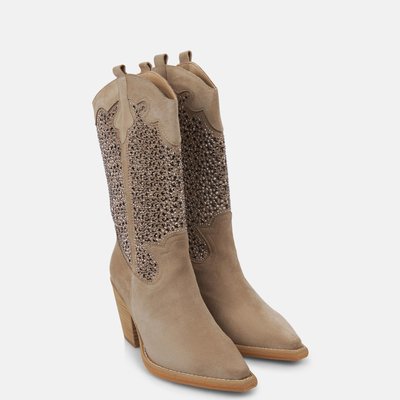 Bottes en cuir ajourées avec détails brillants ALMA EN PENA