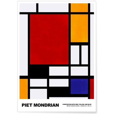 Affiche Piet Mondrian Composition with red, yellow and blue L'AFFICHERIE