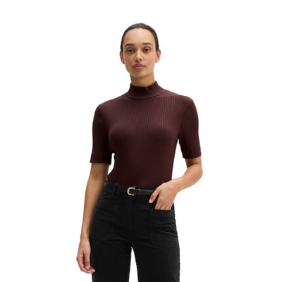 T-shirt en jersey côtelé slim en jersey stretch coton modal bio MARC O'POLO