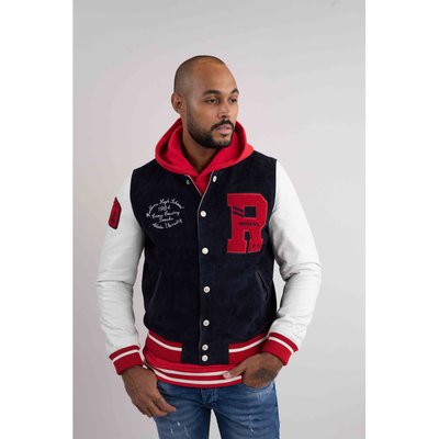 Veste teddy manche cuir La Redoute