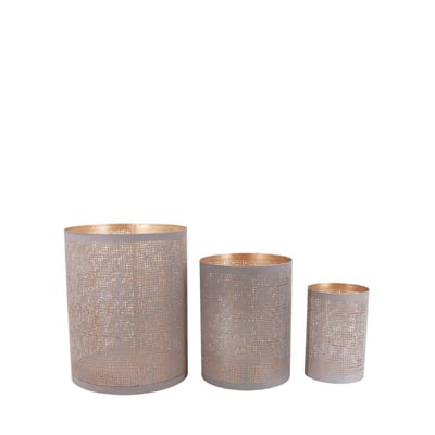 Set de 3 lanternes perforées en métal ORNAMI