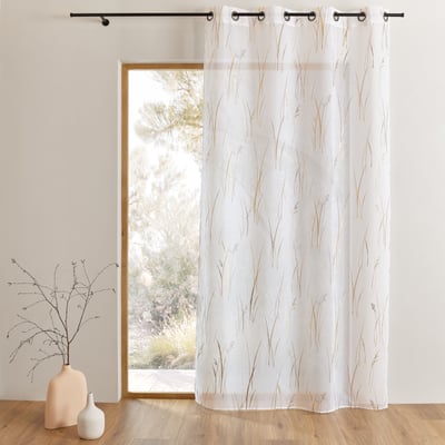 Voilage imprimé à motif végétal avec œillets - QABANE HOME MAISON