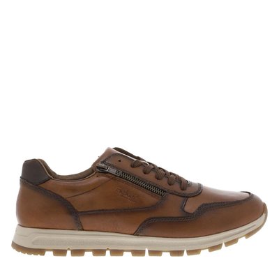 Sneakers noires à semelle intermédiaire beige à talon plat avec zip et lacets RIEKER