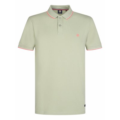 Einfarbiges, gerades Poloshirt mit kontrastierenden Kragenspitzen PETROL INDUSTRIES