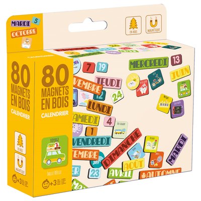 Magnets en bois Calendrier JEUJURA