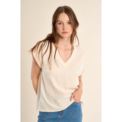 Top Tee-shirt JHD Noir Et Rouge Avec Strass - Taille 36/38 - Occasion Très Propre