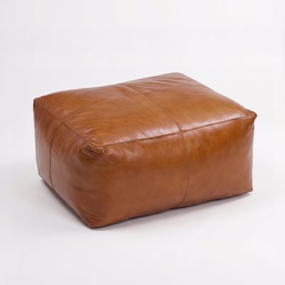 Pouf rectangulaire en cuir de buffle - AUGUSTIN MAISON PAVANE
