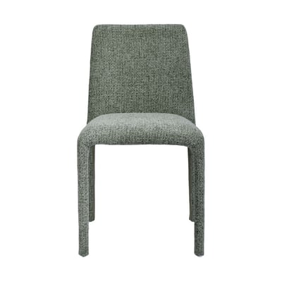 Chaise repas empilable tissu chenillé vert ZAGO