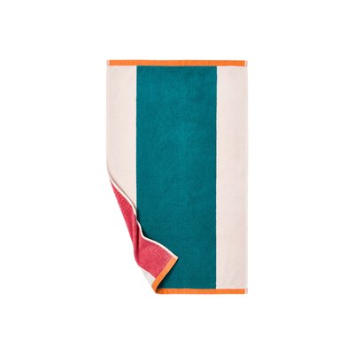 Serviette de toilette coton double face Lysiris canard et rose LYSIRIS CARRE BLANC