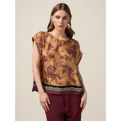 CHEMISIER en satin à motif floral OLTRE