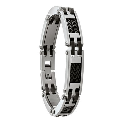 AUSTRALIS - Black two-tone steel bracelet JOURDAN BIJOUX