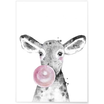 Affiche 'Bulle de Veau Rose' L'AFFICHERIE