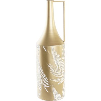 Vase métal doré feuilles exotiques style tropical élégant RECOLLECTION