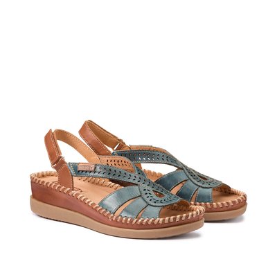 Cadaques Leather Wedge Sandals PIKOLINOS