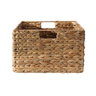Panier en jacinthe d'eau armature métal - hauteur 20 cm CALICOSY