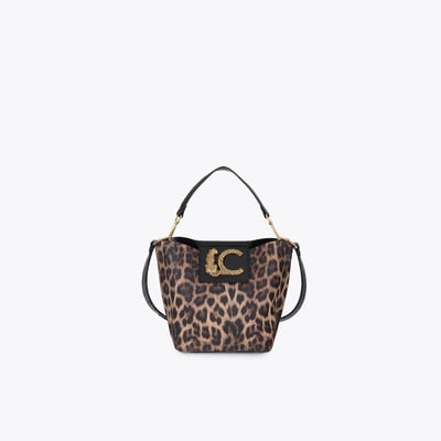 Sac à bandoulière imprimé léopard à logo métallique LOLA CASADEMUNT