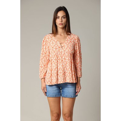 Blouse ample en crêpe de viscose avec motifs ethniques HARLEY DEELUXE