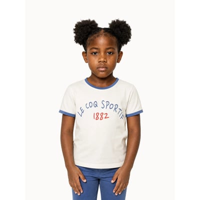 T-shirt en jersey de coton bicolore Tricolores LE COQ SPORTIF