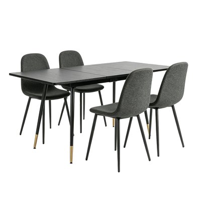 Ensemble de table à manger extensible à allonge avec 4 chaises, WHALENCHARLTON MEUBLES COSY