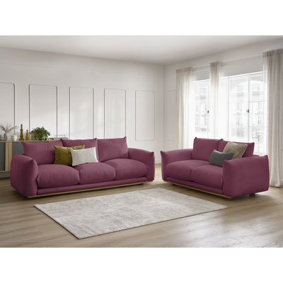 Canapé droit fixe 5 places en tissu lisse, ERNEST BOBOCHIC