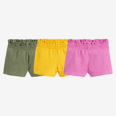 Комплект из 3 шорт из джерси, пояс на резинке LA REDOUTE COLLECTIONS