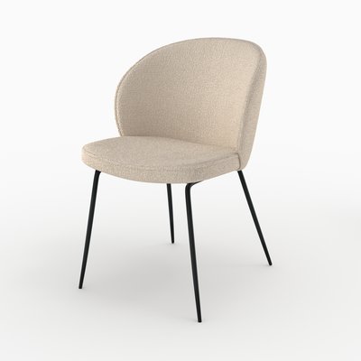 Chaise en tissu bouclé et pieds en métal (à l'unité) - GROOM RENDEZ-VOUS DÉCO