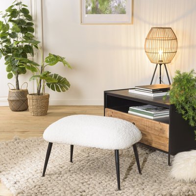 Bout de lit en tissu blanc TIM PIER IMPORT