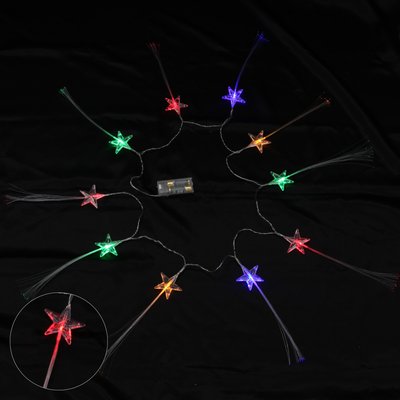 Guirlande lumineuse interieure 10 etoiles fibre optique multicouleur DOUCEUR D'INTÉRIEUR