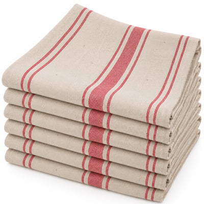Lot de 6 torchons métis naturel lin-coton BRASSERIE LINANDELLE