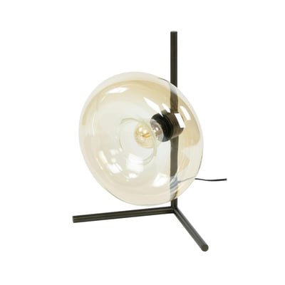 Lampe de table vintage anneau en verre ambré NIAGARA PIER IMPORT