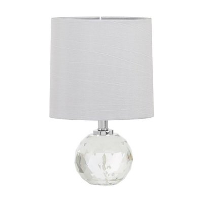 Crystal Ball Base with Grey Shade Table Lamp SO'HOME
