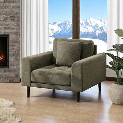 Fauteuil vert olive en tissu AMSTERDAM PIER IMPORT