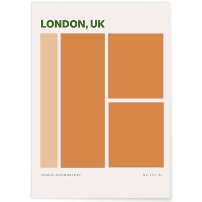 Affiche Tennis London – Poster Vintage Court de Tennis L'AFFICHERIE