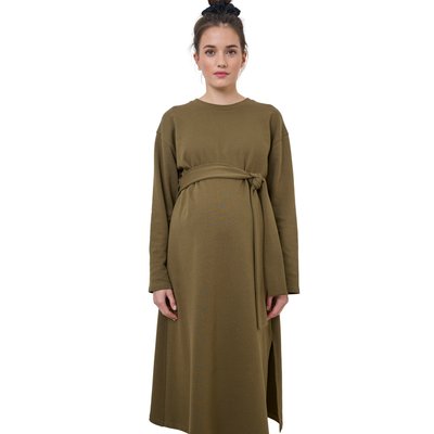 Robe grossesse en molleton avec ceinture VERTBAUDET