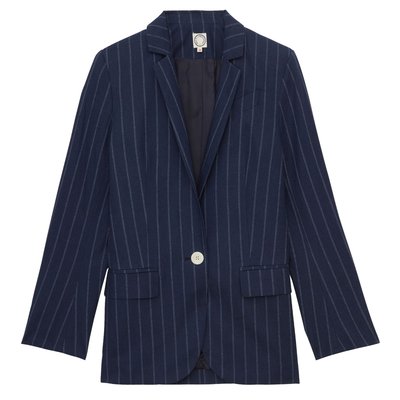 Veste Bruna en lin mélangé marine INES DE LA FRESSANGE PARIS