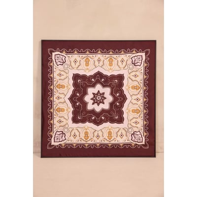Foulard imprimé bordeaux en soie ROI Maison 123