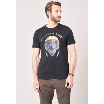 T-shirt homme en 100% coton jersey imprimé biker HELMUP DEELUXE