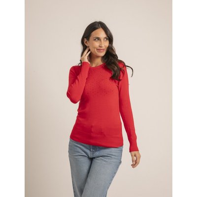 Pull Fin Col Rond Strass Kapolina DONA LISA