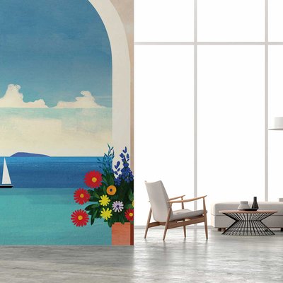 Papier peint bleu marin HEXOA