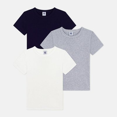 Pack of 3 t-shirts in cotton with short sleeves PETIT BATEAU