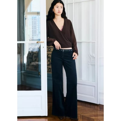 Pantalon évasé en velours côtelé à clous MANGO TEEN