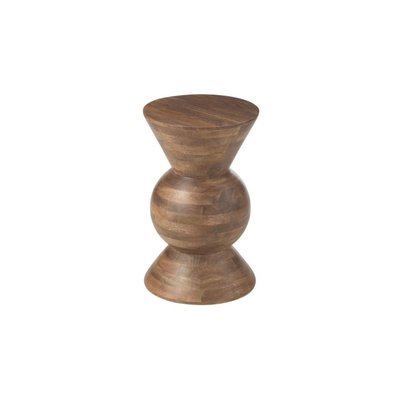 Table basse ronde en manguier brun - SUGAR HELLIN, DEPUIS 1862